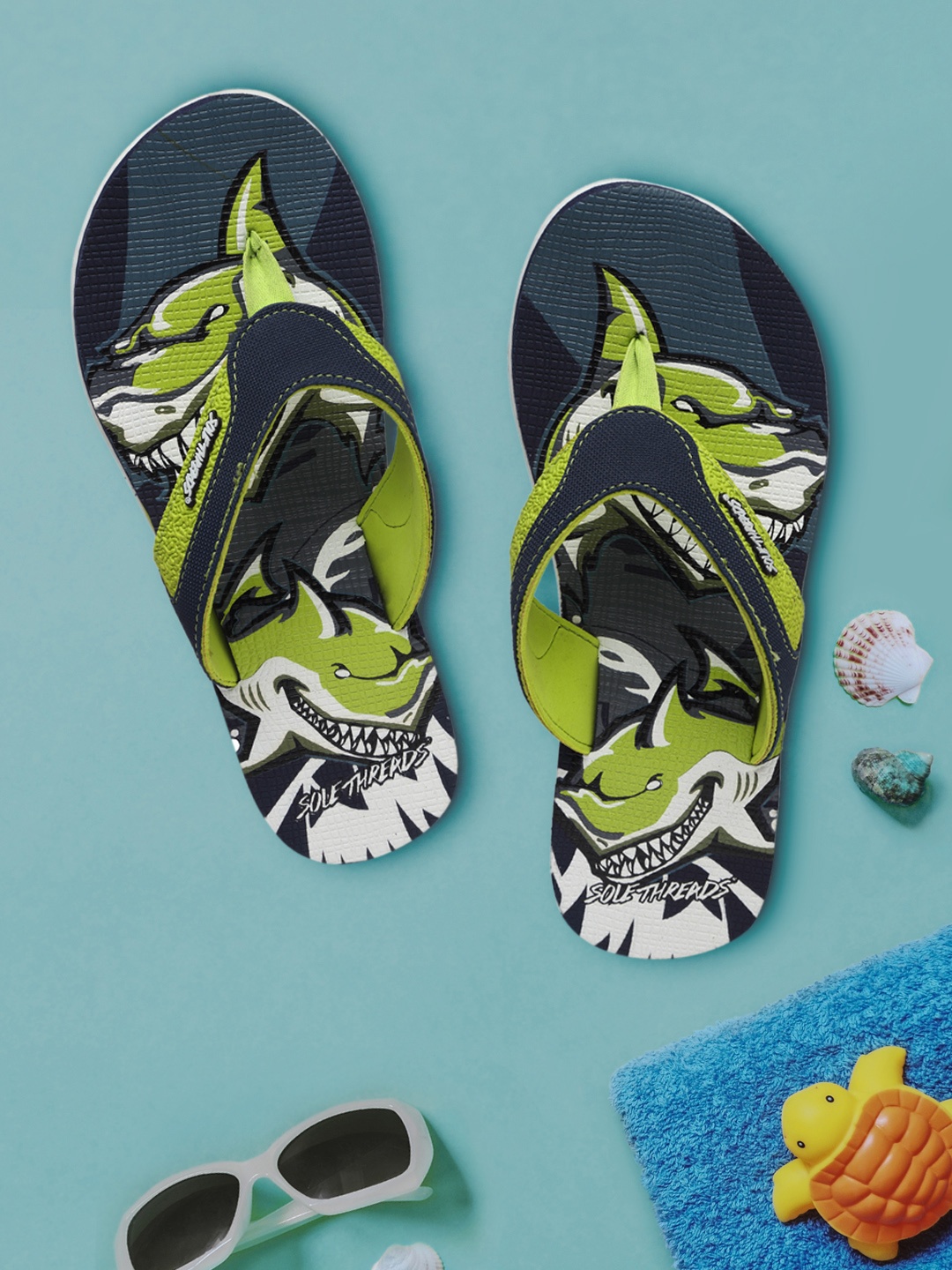 

Solethreads Kids Multicoloured Printed Flip-Flops, Multi
