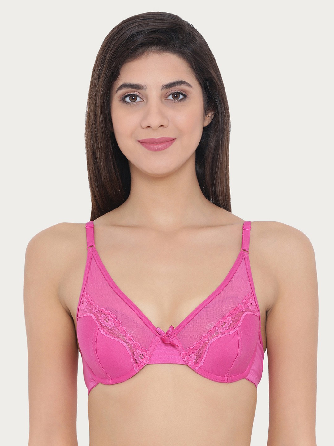 

Clovia Non-Padded Underwired Bra, Pink