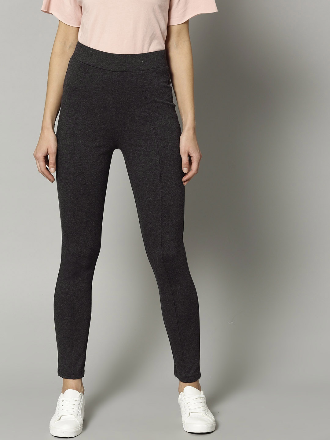 

Marks & Spencer Women Charcoal Grey Solid Treggings