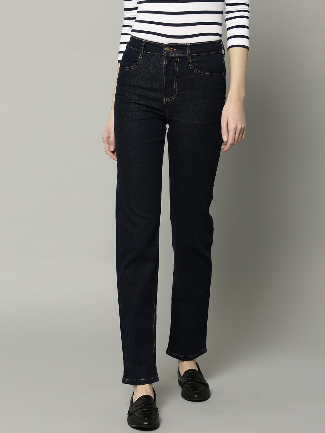 

Marks & Spencer Women Navy Blue Regular Fit Mid-Rise Clean Look Stretchable Jeans