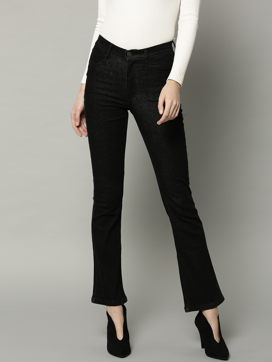 

Marks & Spencer Women Black Bootcut Mid-Rise Clean Look Stretchable Jeans