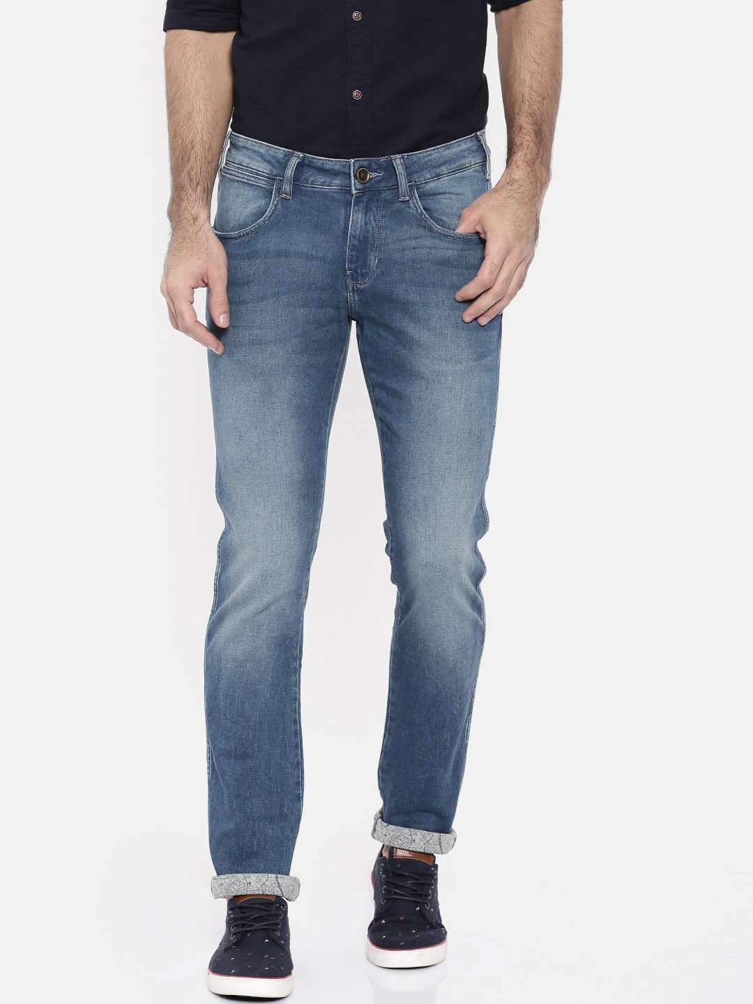 

Wrangler Men Blue Vegas Skinny Fit Low-Rise Clean Look Stretchable Jeans
