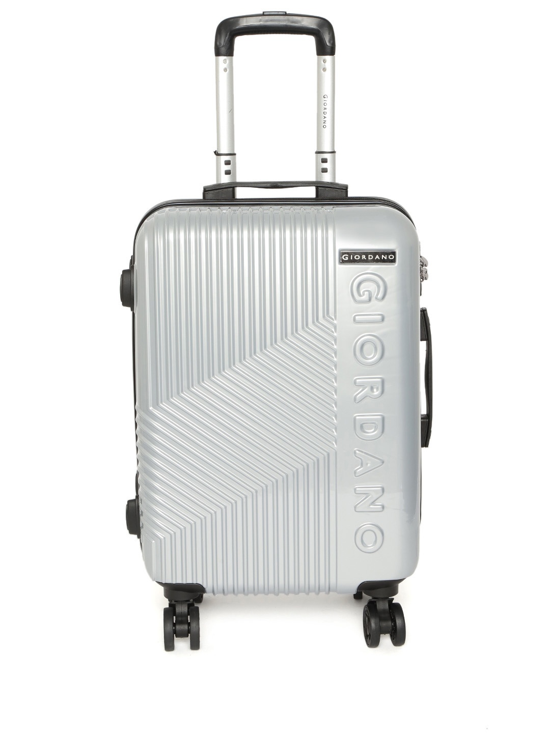 

GIORDANO Unisex Silver-Toned Textured Hard Trolley Bag