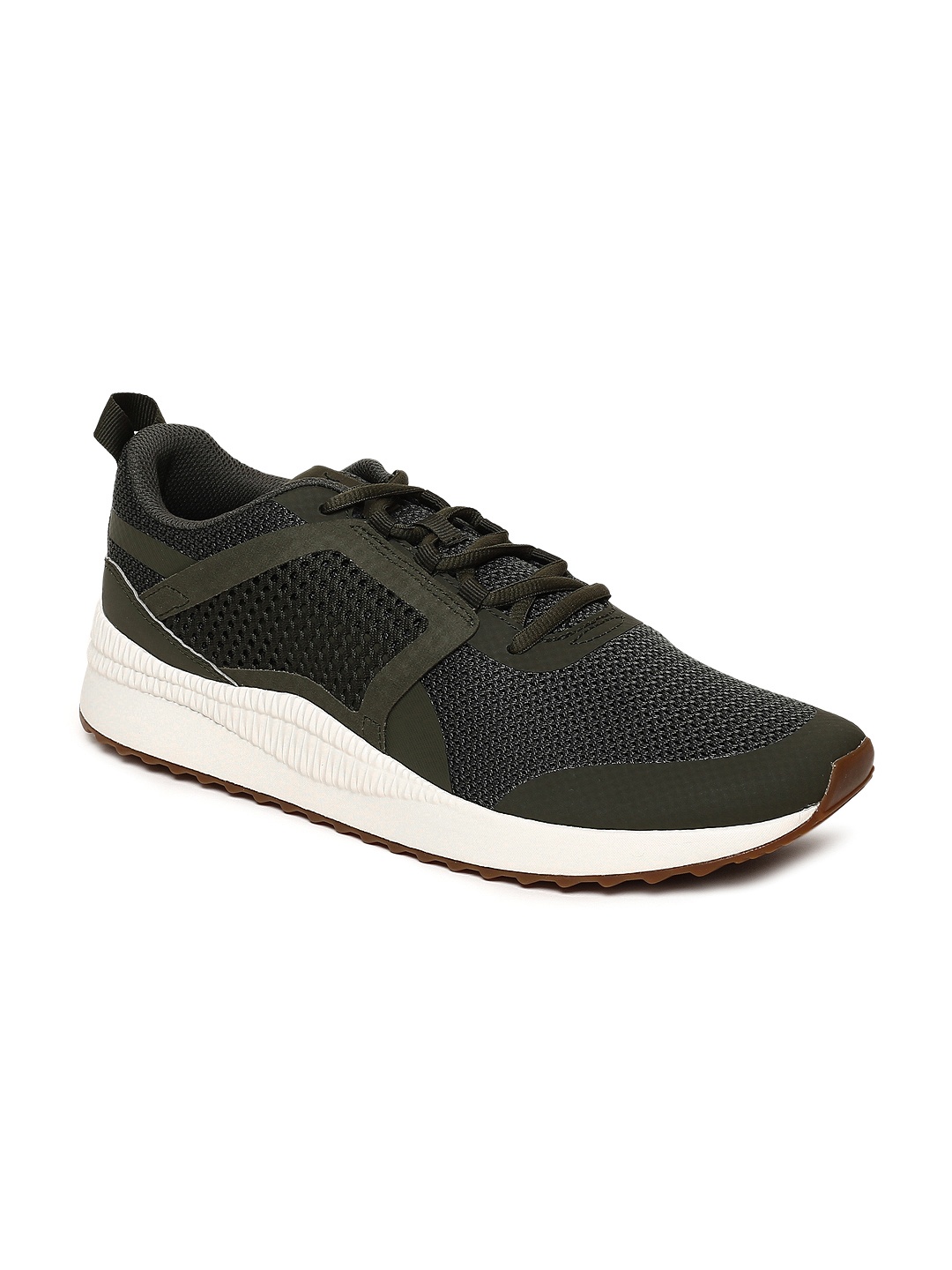 

Puma Men Olive Green Pacer Next Net Sneakers
