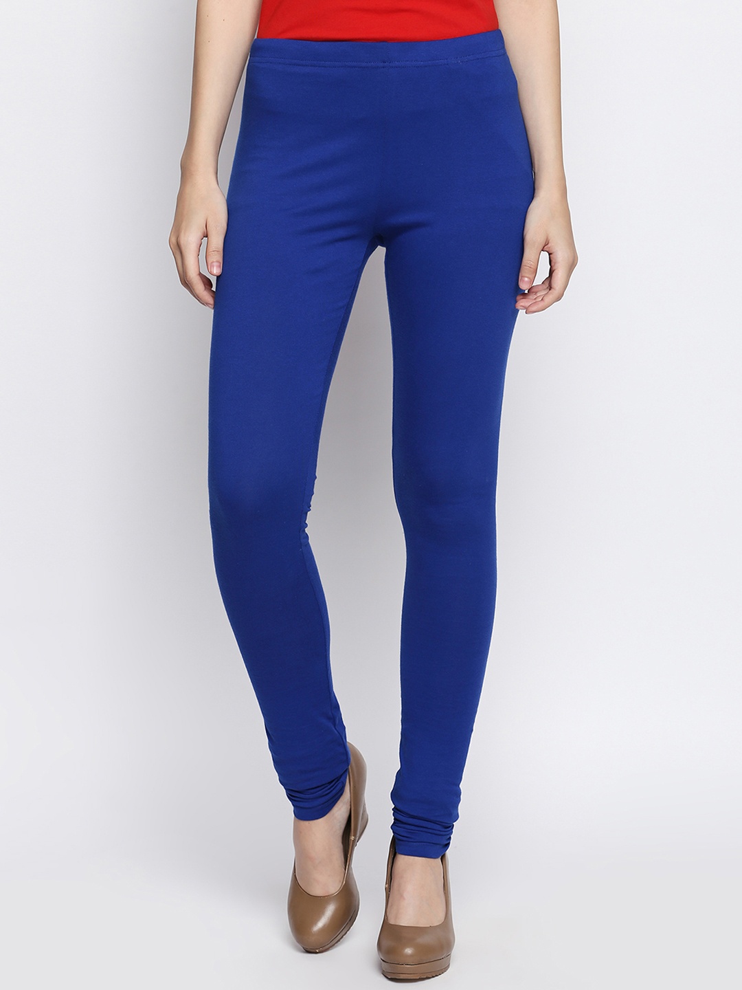 

RANGMANCH BY PANTALOONS Women Blue Solid Slim Fit Leggings