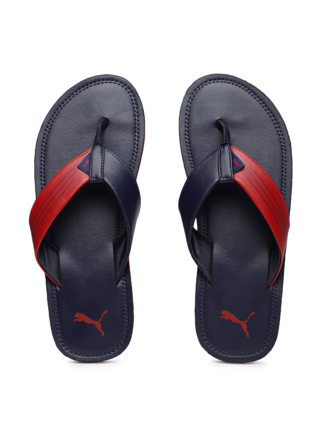 

Puma Men Navy Blue Red Colourblocked Wink Duo Thong Flip-Flops