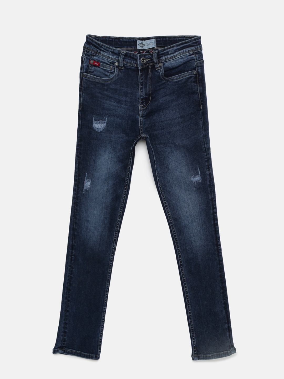 

Lee Cooper Boys Blue Skinny Fit Mid-Rise Low Distress Stretchable Jeans