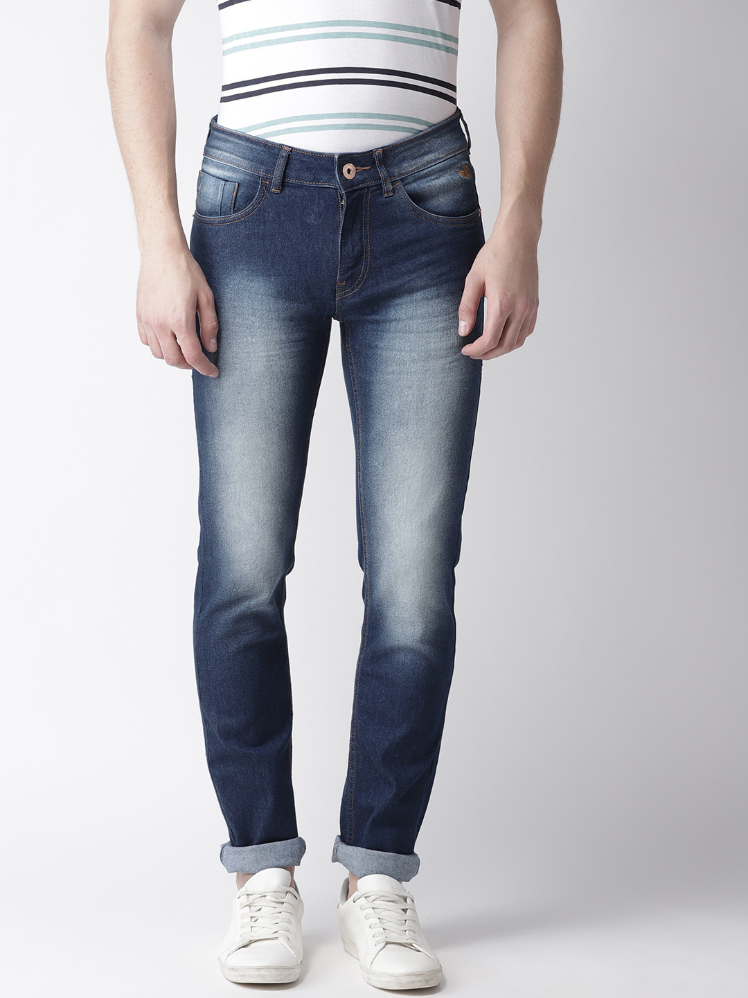 

Flying Machine Men Blue Michael Tapered Fit Mid-Rise Clean Look Stretchable Jeans