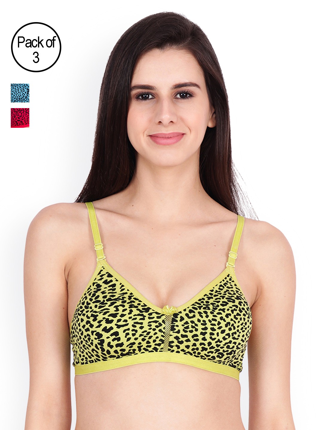 

Floret Pack of 3 Printed Bras T3039-203, Yellow