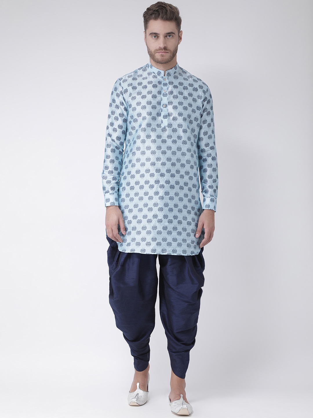 

DEYANN Men Blue & Navy Blue Printed Kurta with Patiala