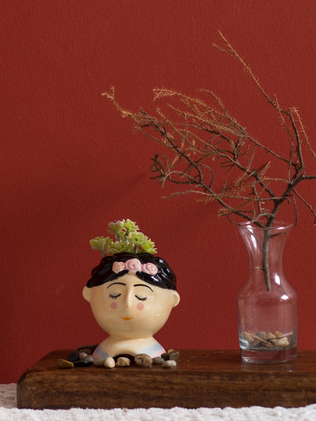 

Chumbak Beige & Green The Succulent Thoughts Planter