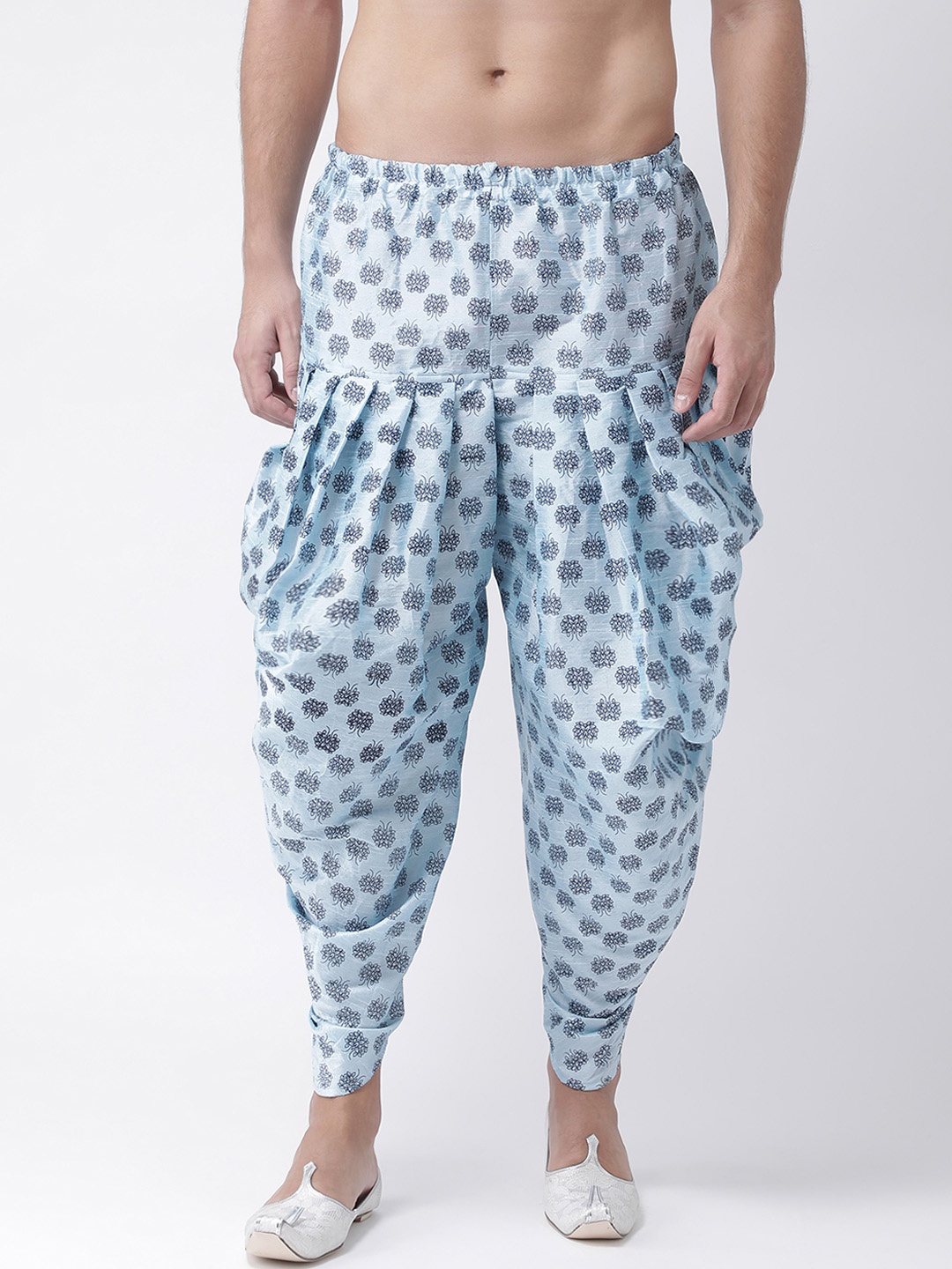 

DEVYAAN Men Blue Printed Dhoti