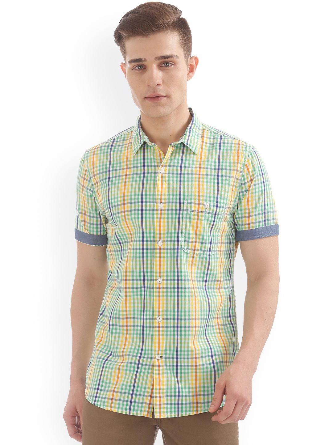 

Colt Men Multicoloured Regular Fit Checked Casual Shirt, Multi