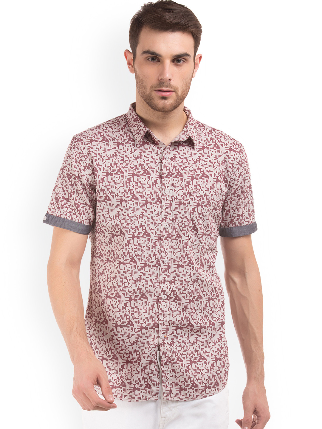 

Colt Men Maroon Regular Fit Printed Casual Shirt