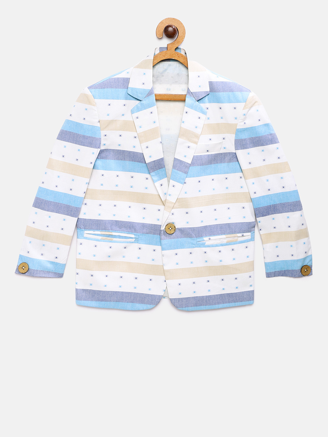 

BOYS COTTON WHITE FULL SLEEVES Pure Cotton Blazer
