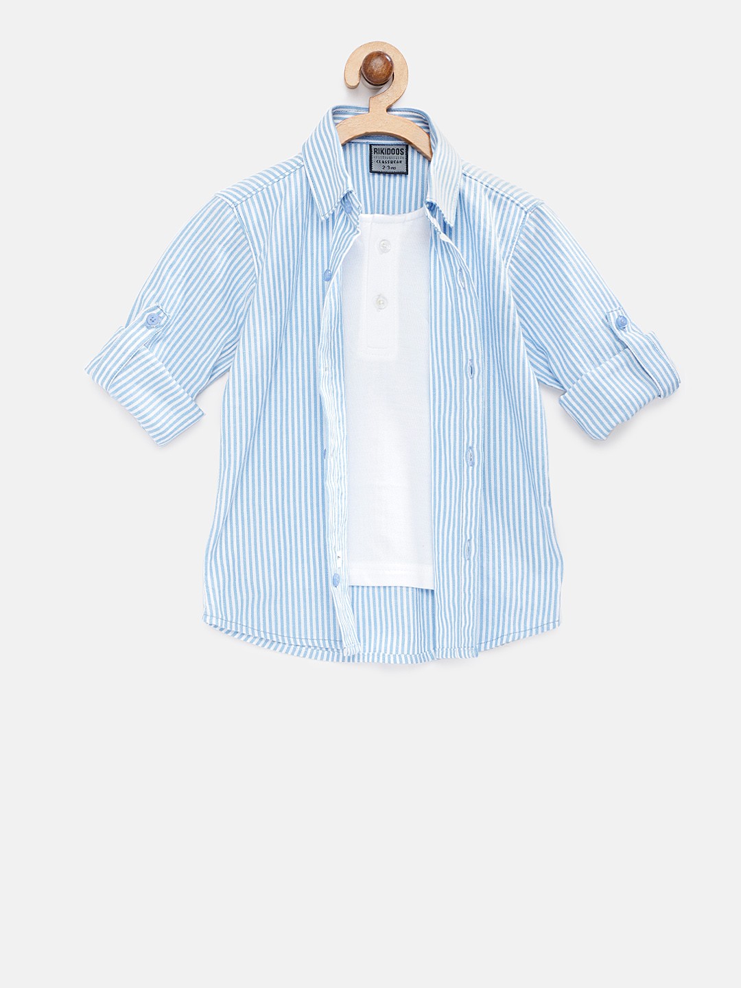 

RIKIDOOS Boys Blue Striped Shirt