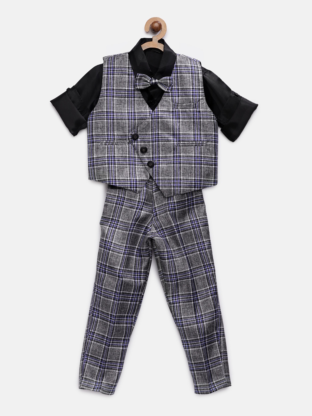 

RIKIDOOS Boys Grey & Black Checked Suit