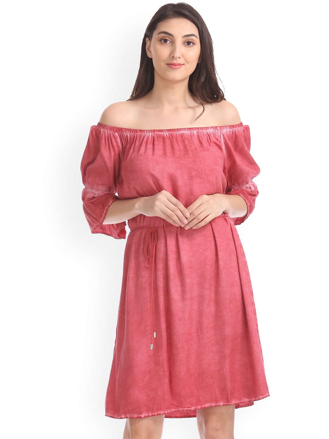 

Cherokee Women Red Solid A-Line Dress