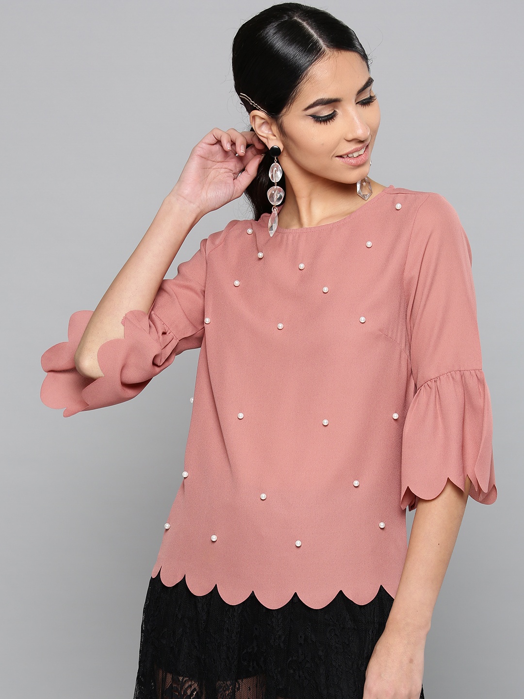 

Harpa Women Dusty Pink Embellished Top