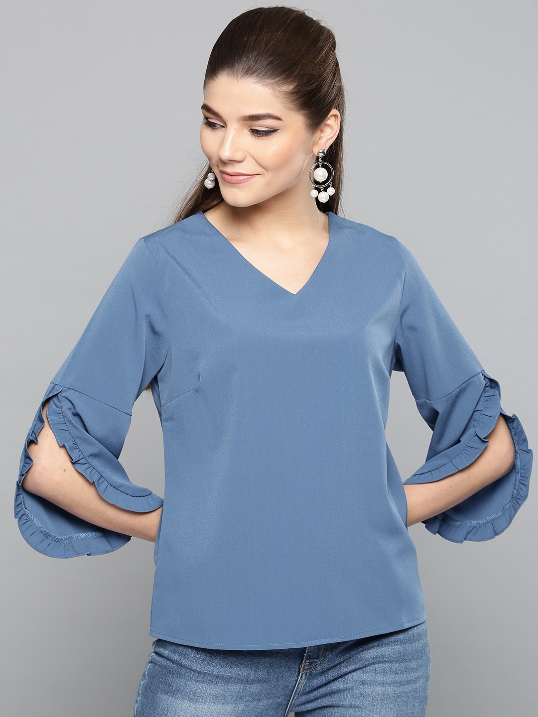 

Harpa Women Blue Solid Top
