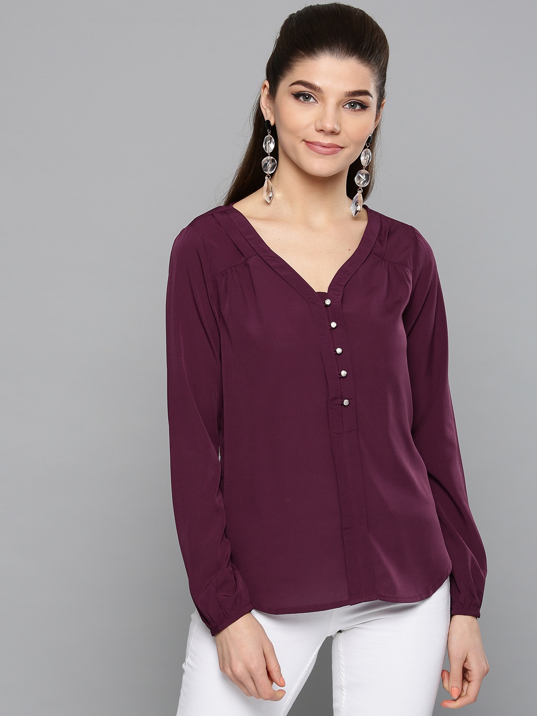 

Harpa Women Purple Solid Top