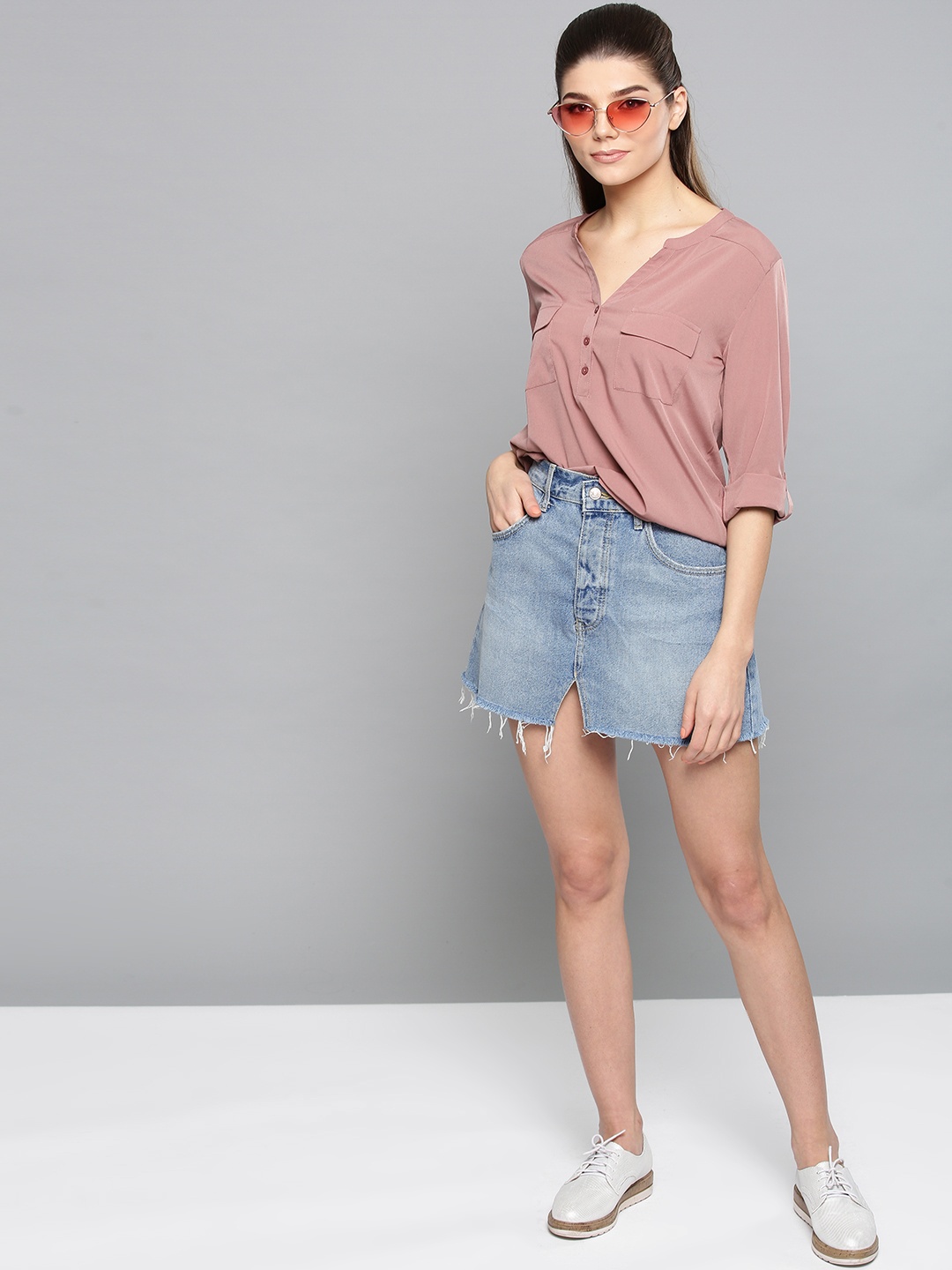 

Harpa Dusty Pink Shirt Style Top