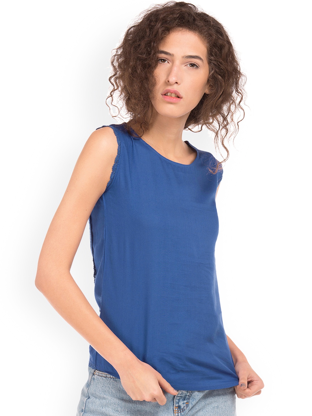 

Sugr Women Blue Solid Top