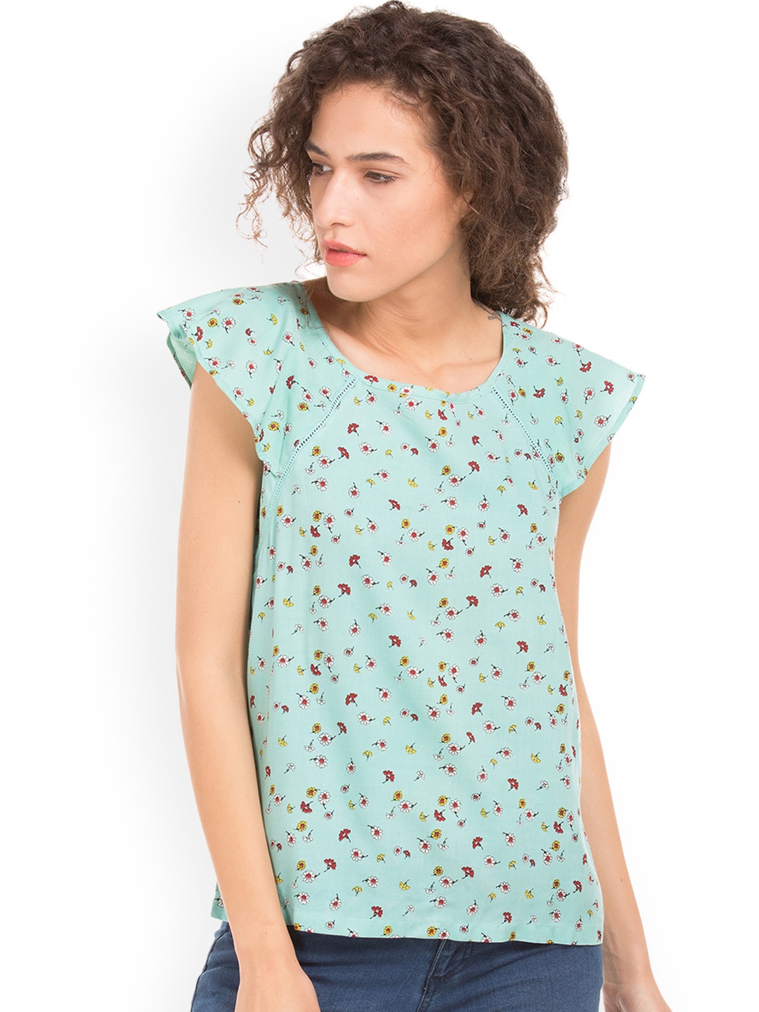 

Sugr Women Blue Printed Top