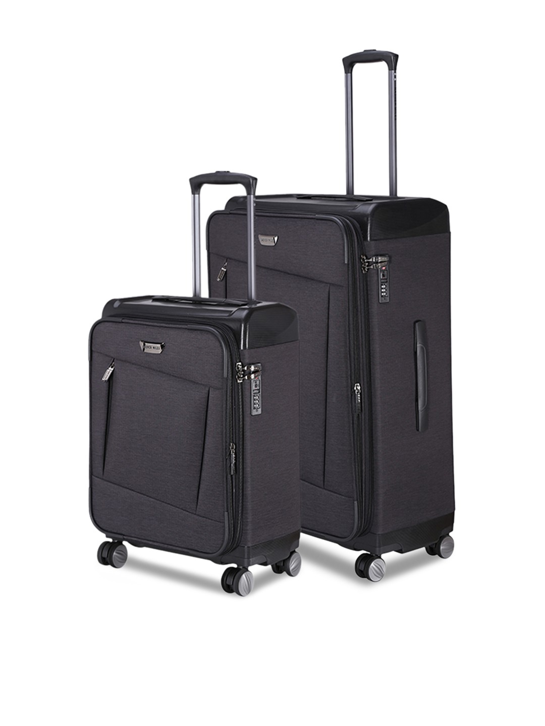 

Nasher Miles Unisex Black Set of 2 Budapest Hard PP & Soft Melange Luggage Bags