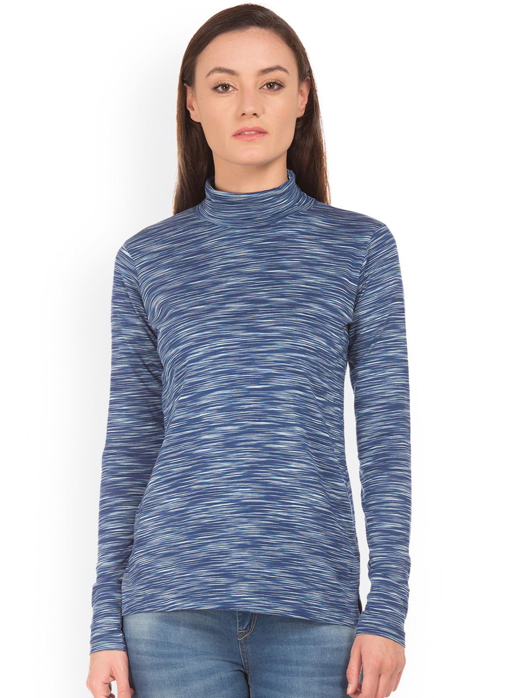 

Cherokee Women Blue Self-Design Pure Cotton Top