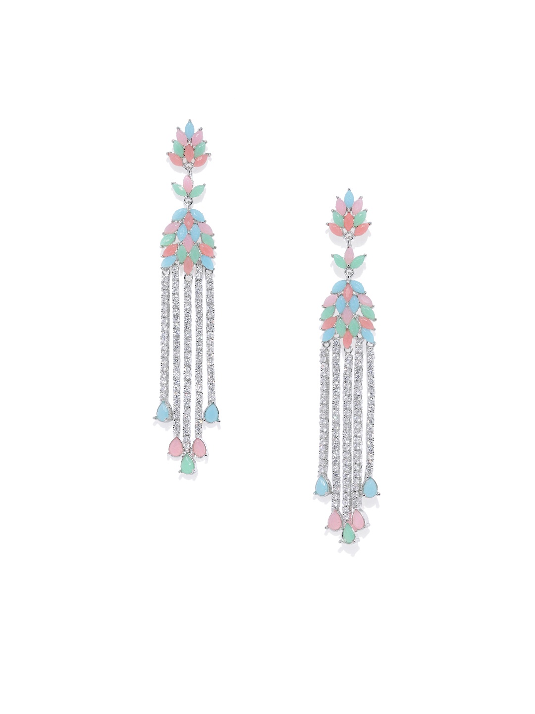 Mahi Multicoloured Contemporary Drop Earrings, Multi