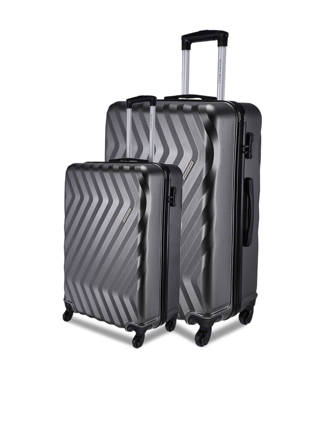 

Nasher Miles Unisex Set of 2 Lombard Number Lock Trolley Suitcases, Grey