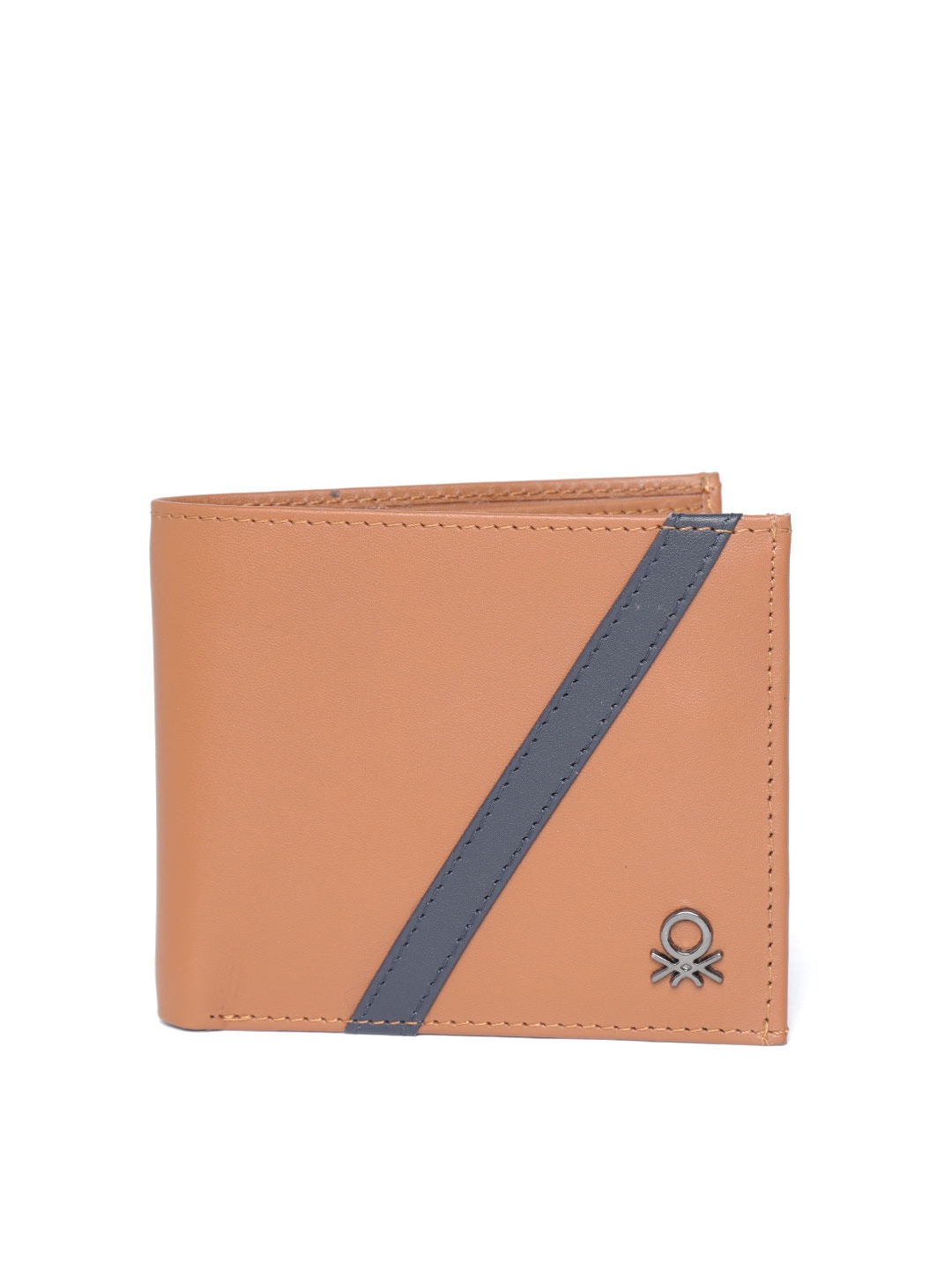 

United Colors of Benetton Men Brown Solid Two Fold Leather Wallet