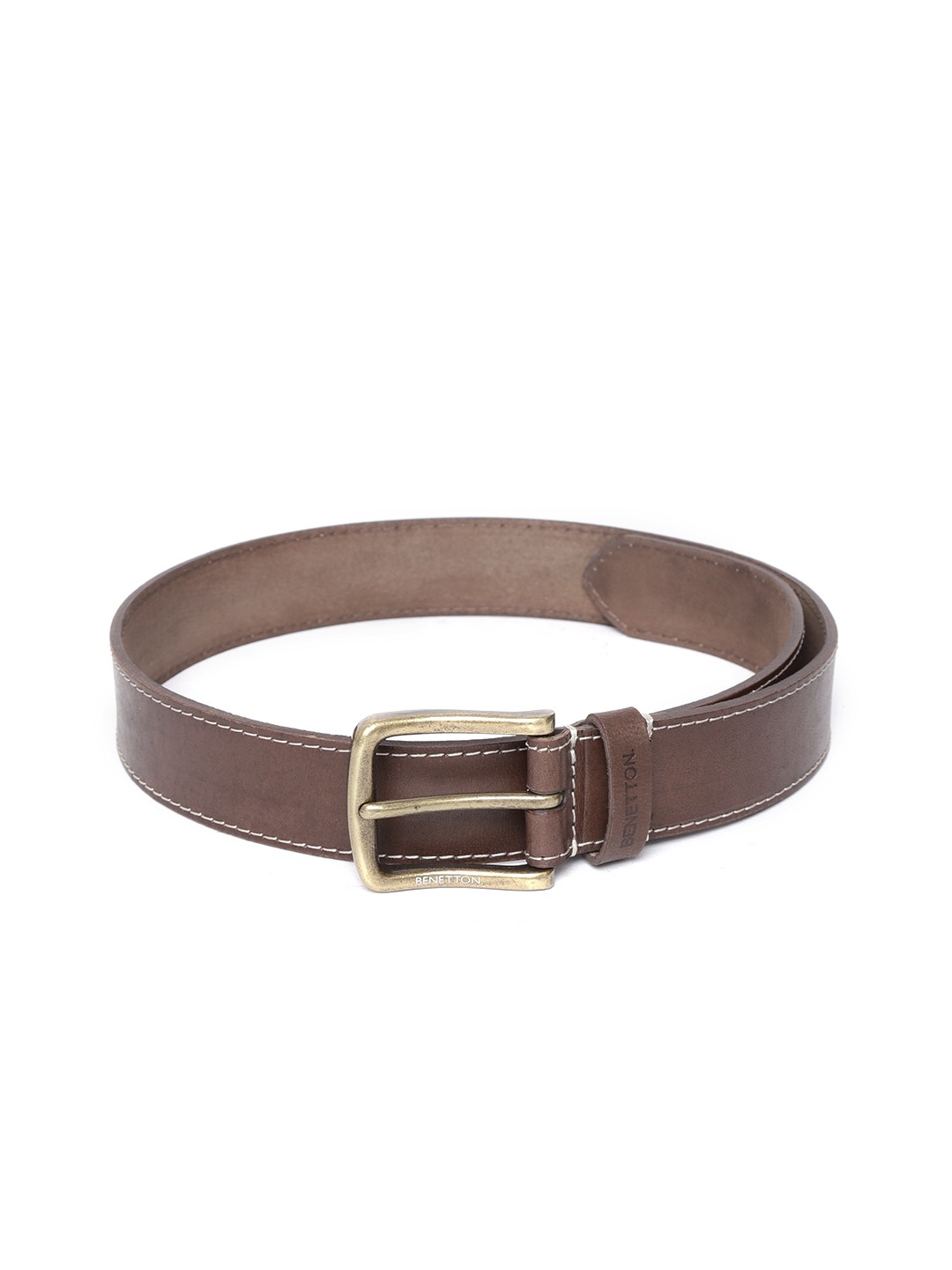 

United Colors of Benetton Men Brown Solid Leather Belt