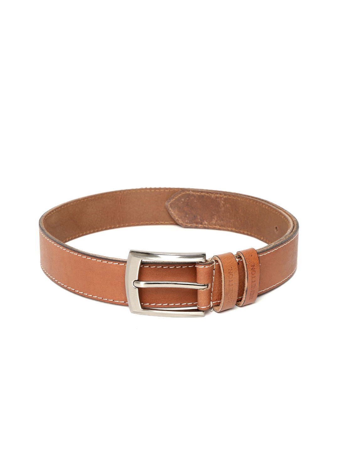 

United Colors of Benetton Men Brown Solid Leather Belt