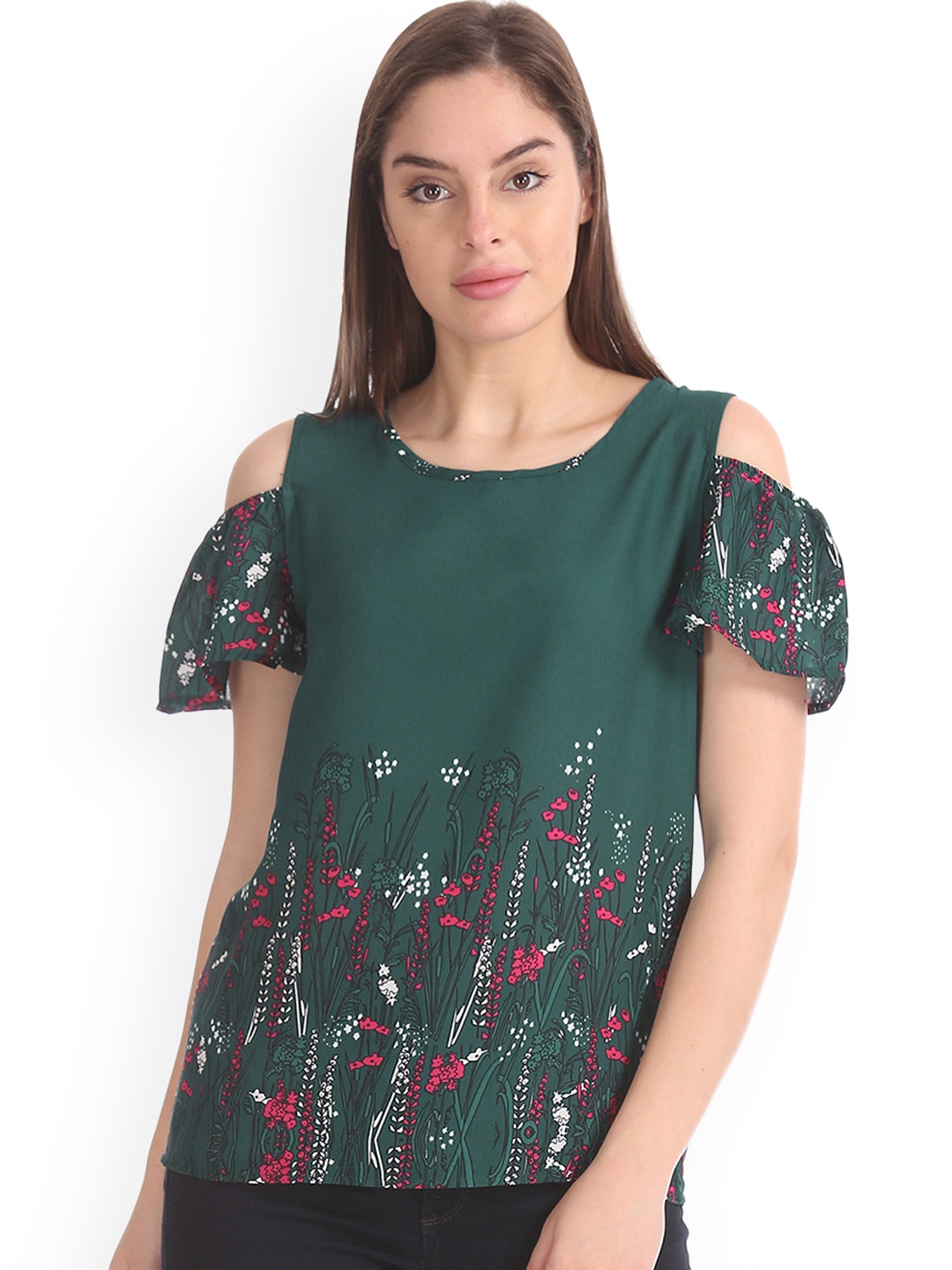 

Cherokee Women Green Printed Top