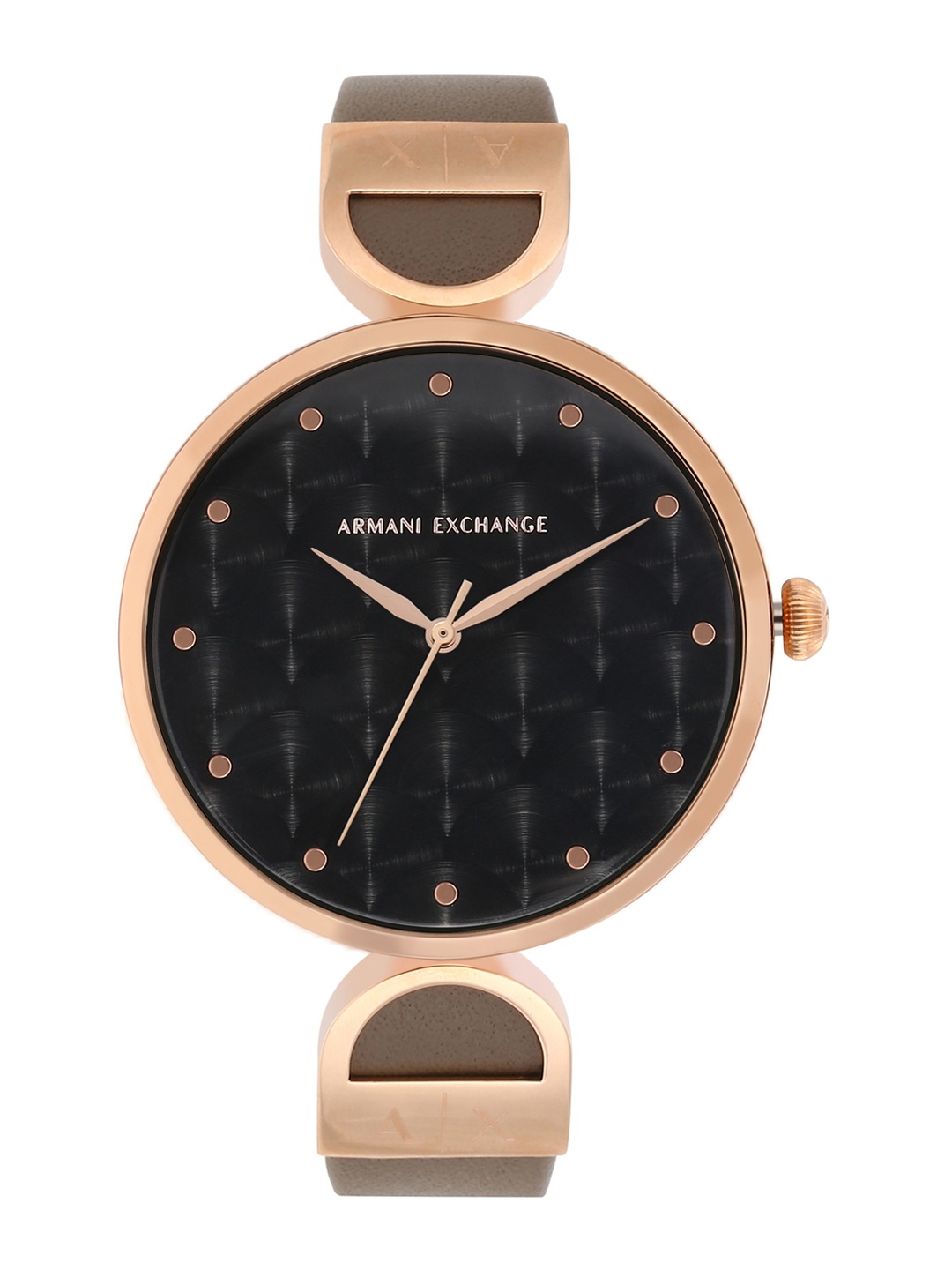 

Armani Exchange Women Black Analogue Leather Watch AX5329