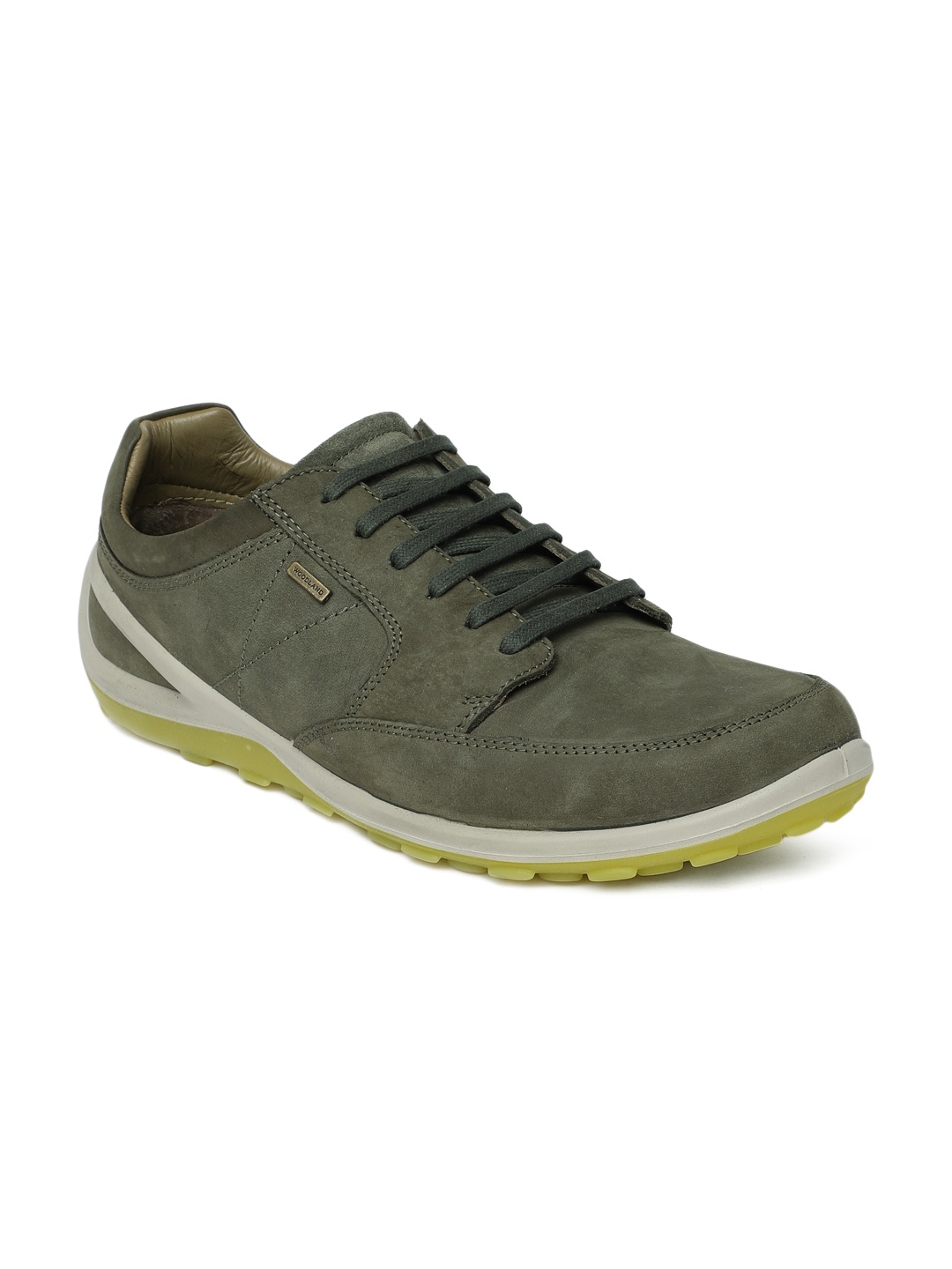 

Woodland Men Olive Green Solid Nubuck Sneakers