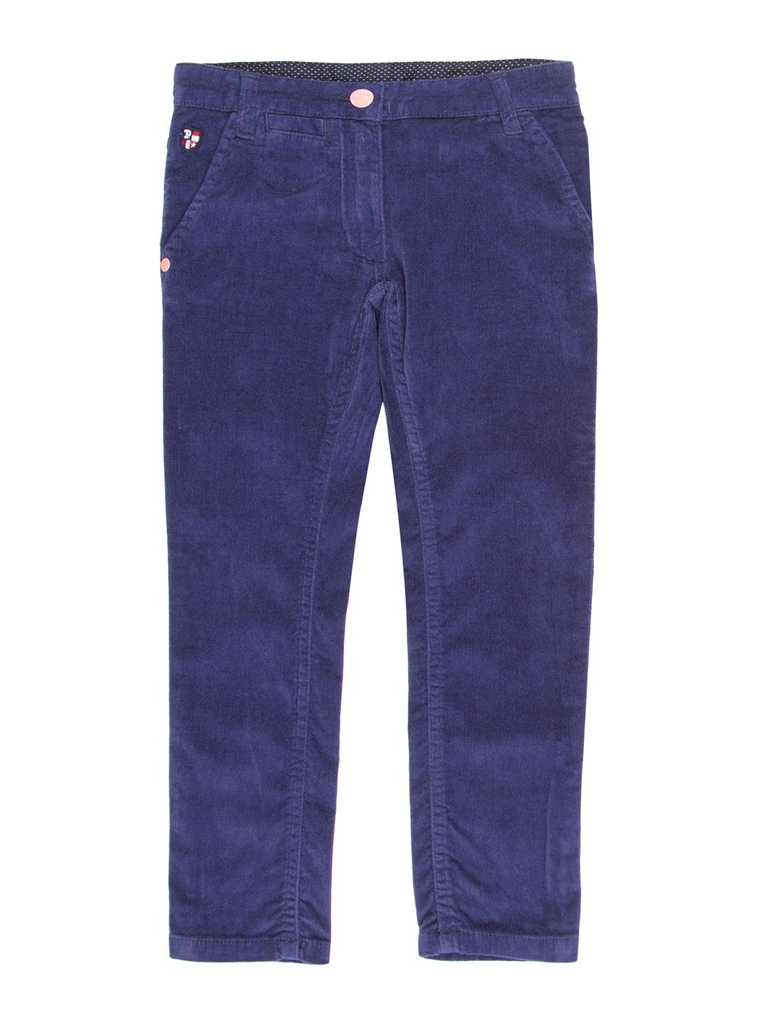 

U.S. Polo Assn. Kids Girls Navy Blue Regular Fit Solid Regular Trousers