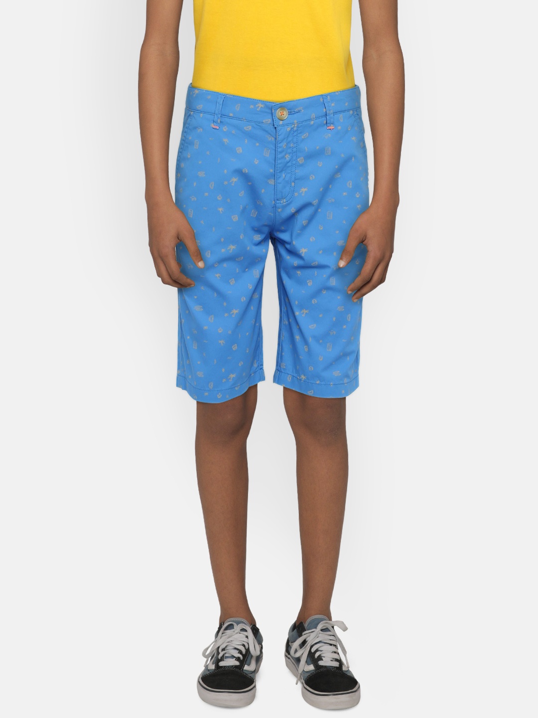 

Indian Terrain Boys Blue Printed Regular Fit Shorts