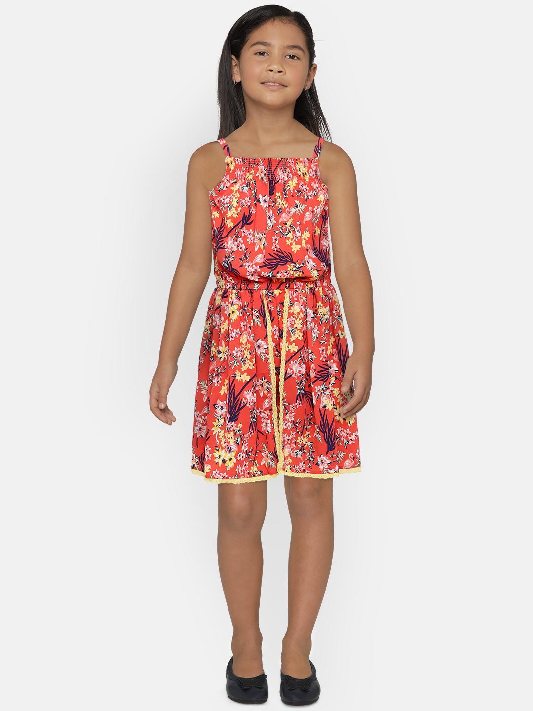 

612 league Orange Printed Playsuit