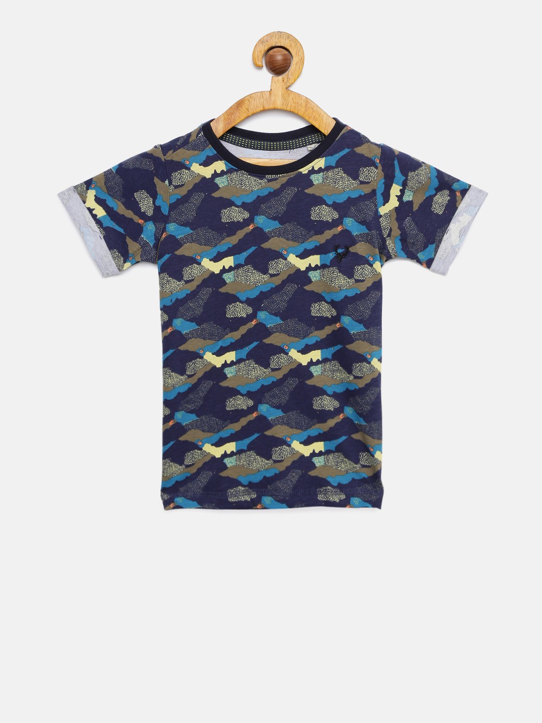 

Allen Solly Junior Boys Navy Blue Printed Round Neck T-shirt
