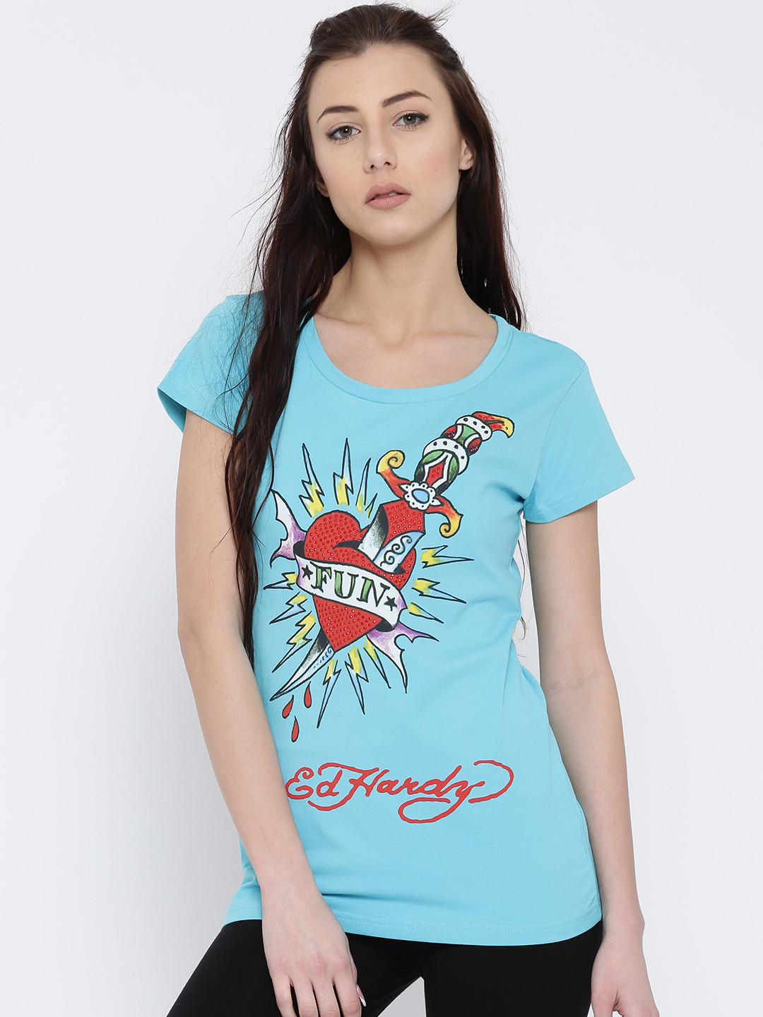 

Ed Hardy Blue Printed T-shirt
