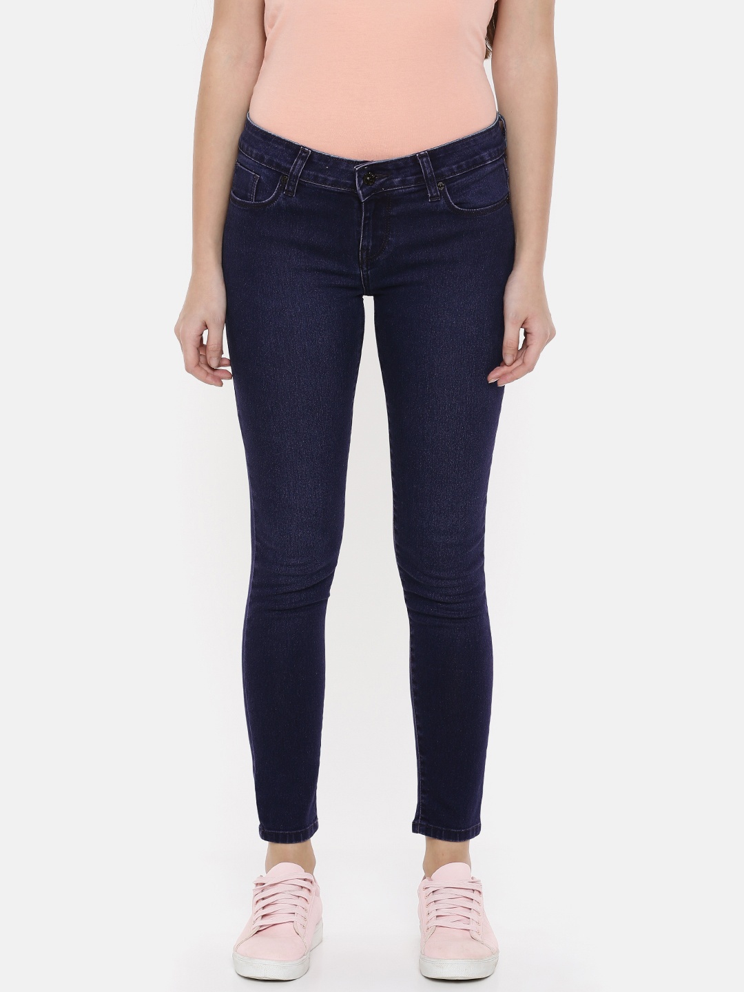 

Pepe Jeans Women Navy Blue Dion Skinny Fit High-Rise Clean Look Stretchable Jeans