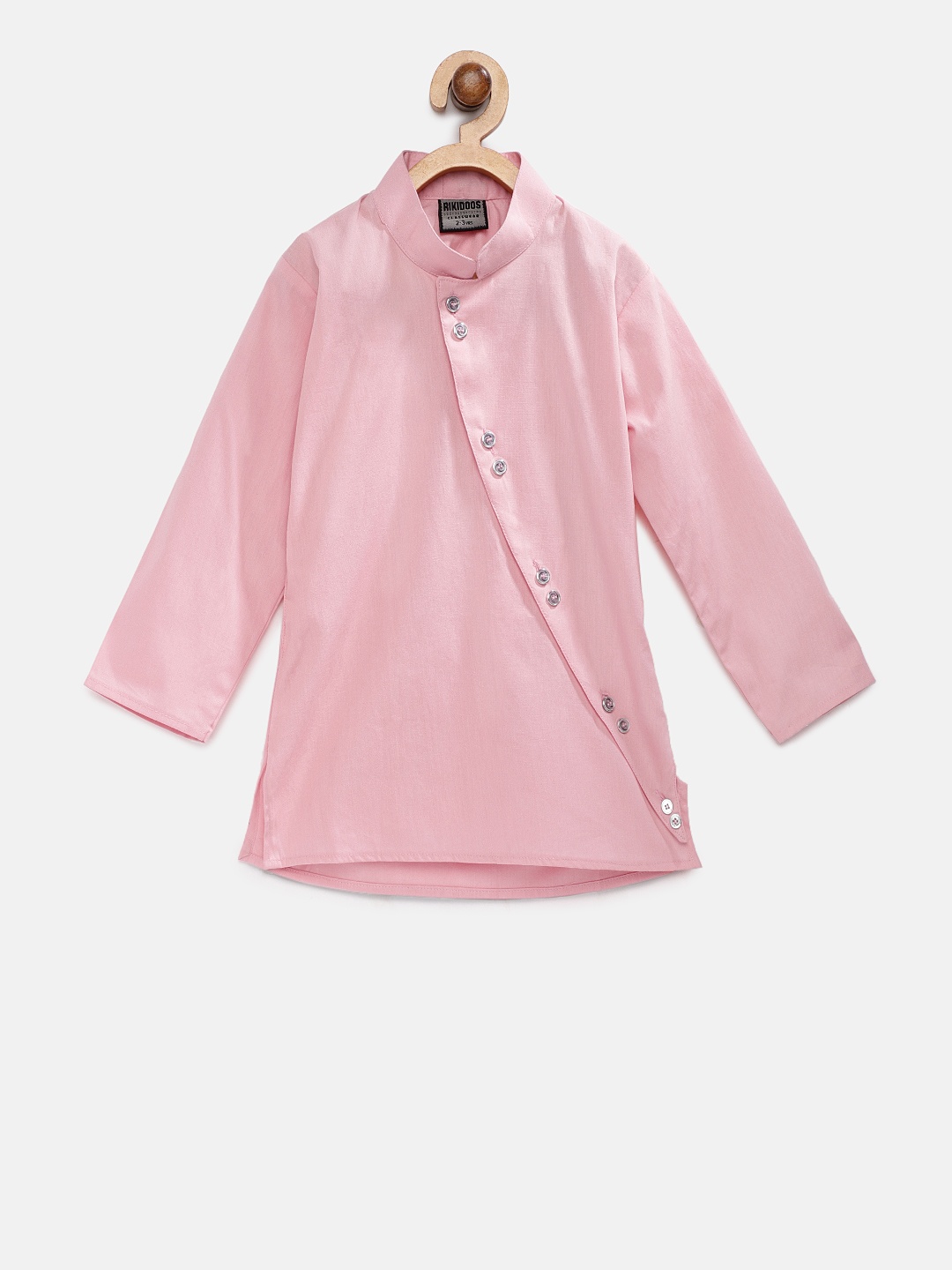 

RIKIDOOS Boys Pink Solid A-Line Kurta