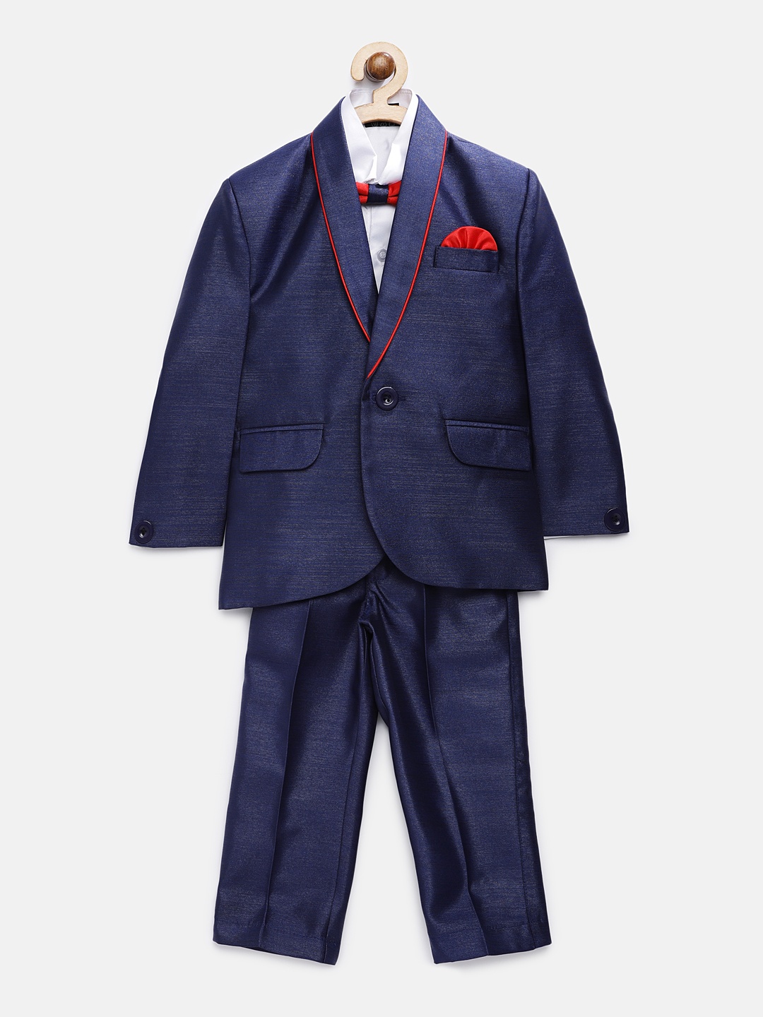 

RIKIDOOS Boys Blue & Blue Solid Shirt with Trousers
