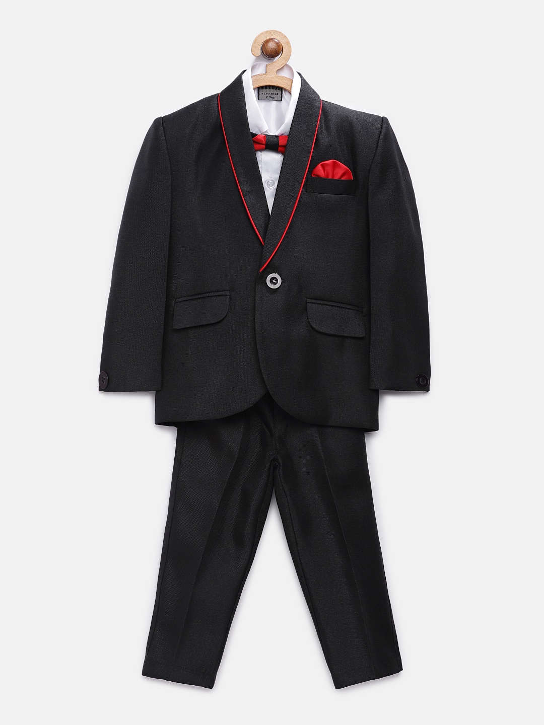 

RIKIDOOS Boys Black Single-Breasted Suit