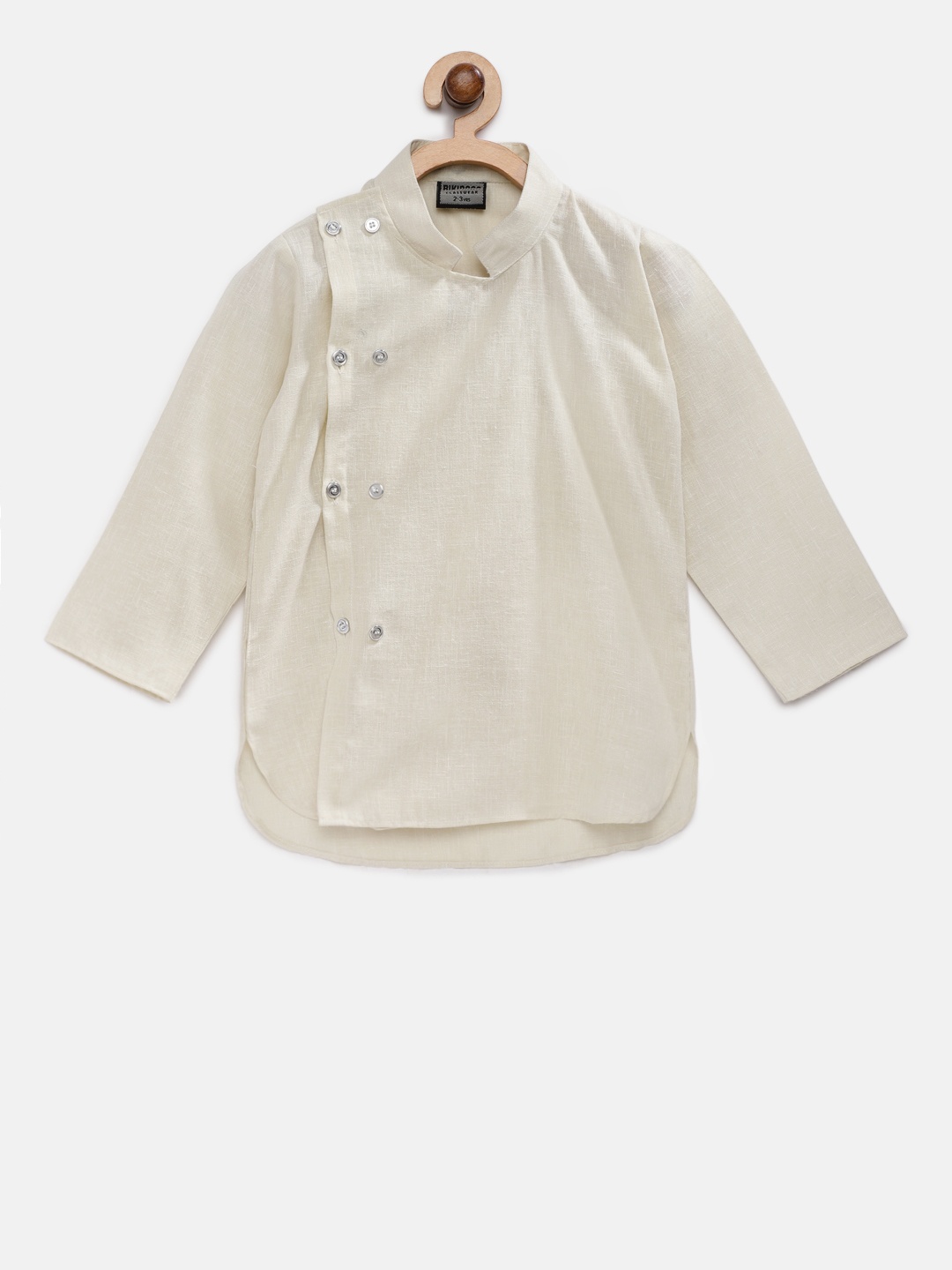 

RIKIDOOS Boys Off-White Solid A-Line Kurta