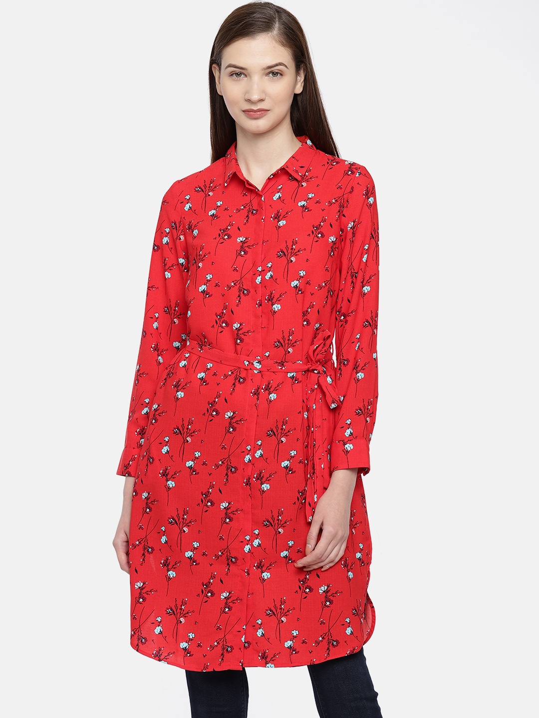 

Allen Solly Women Red Printed Tunics