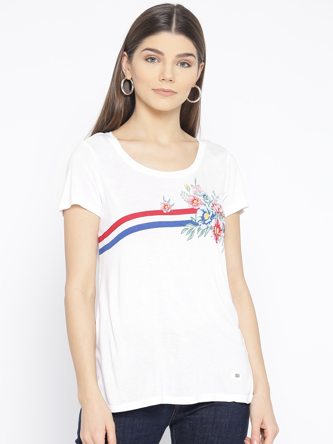 

Allen Solly Woman Women White Solid Round Neck T-shirt